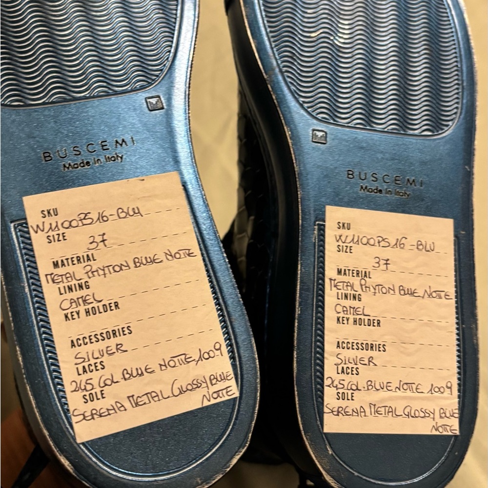 Buscemi Navy Python-Embossed Sneakers - Picture 9 of 9